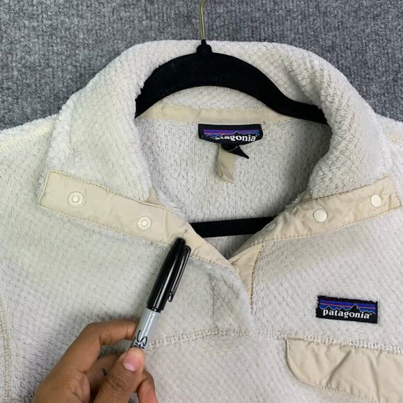 Patagonia White Re Tool Snap T Fuzzy Fleece‎ Jacket Size XS - Picture 3 of 10